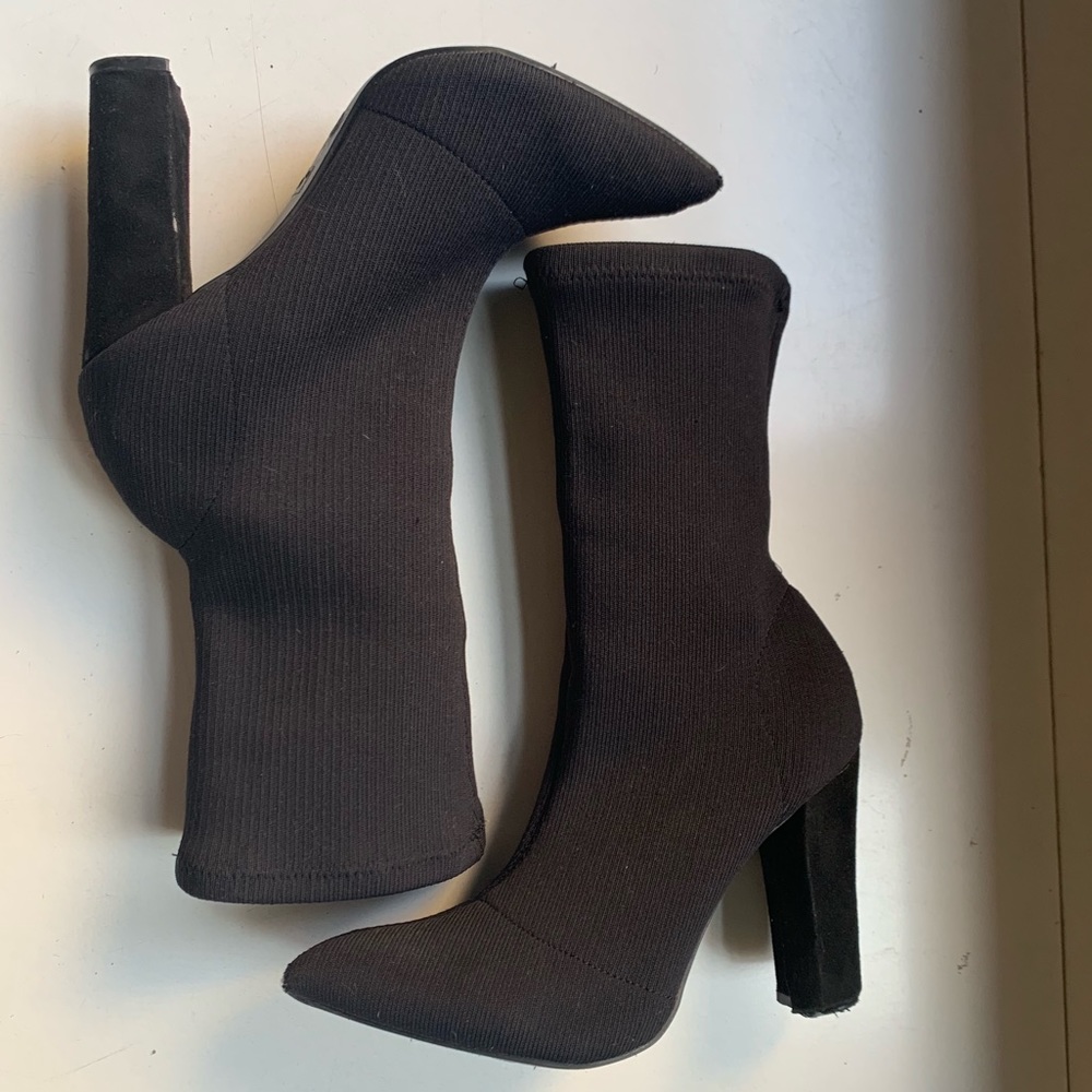 Black Heel Sock Booties